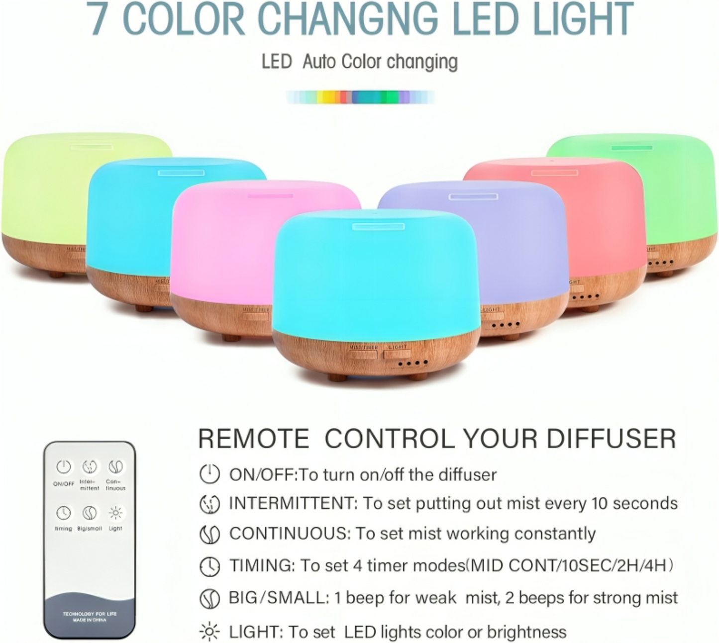 Humificador De Aromas Luz Led