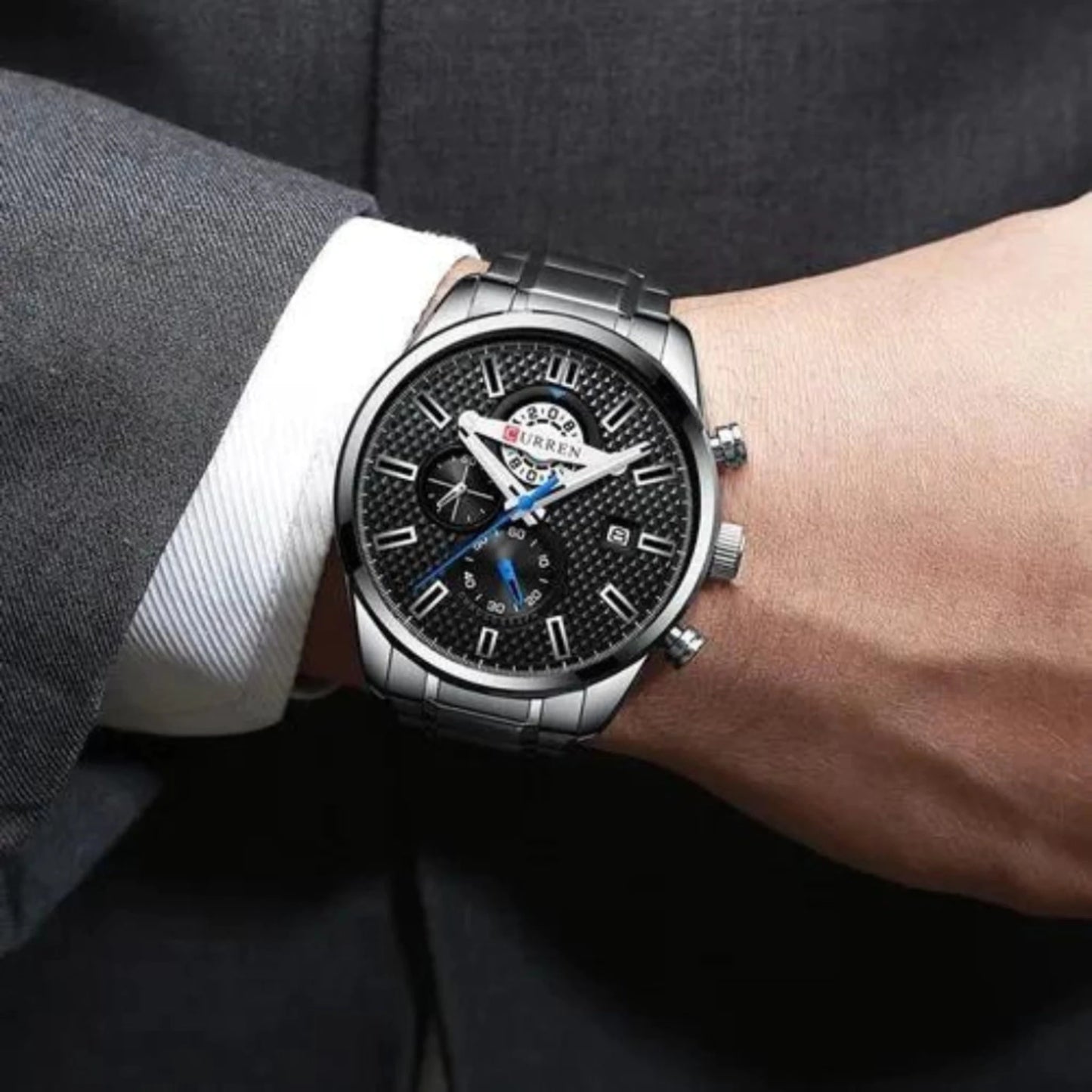 Reloj Curren 8352 Black Silver
