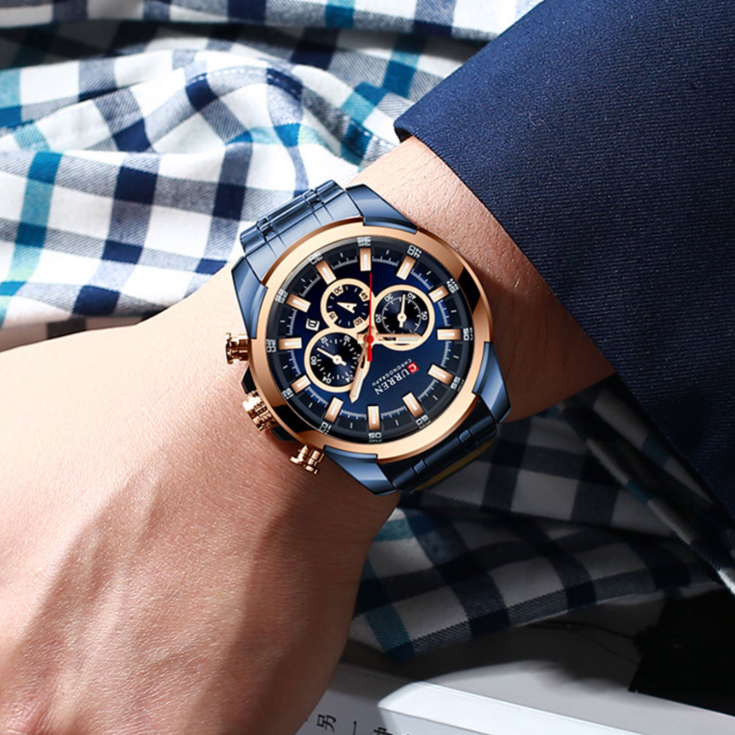 Reloj Curren Para Hombre Blue Gold
