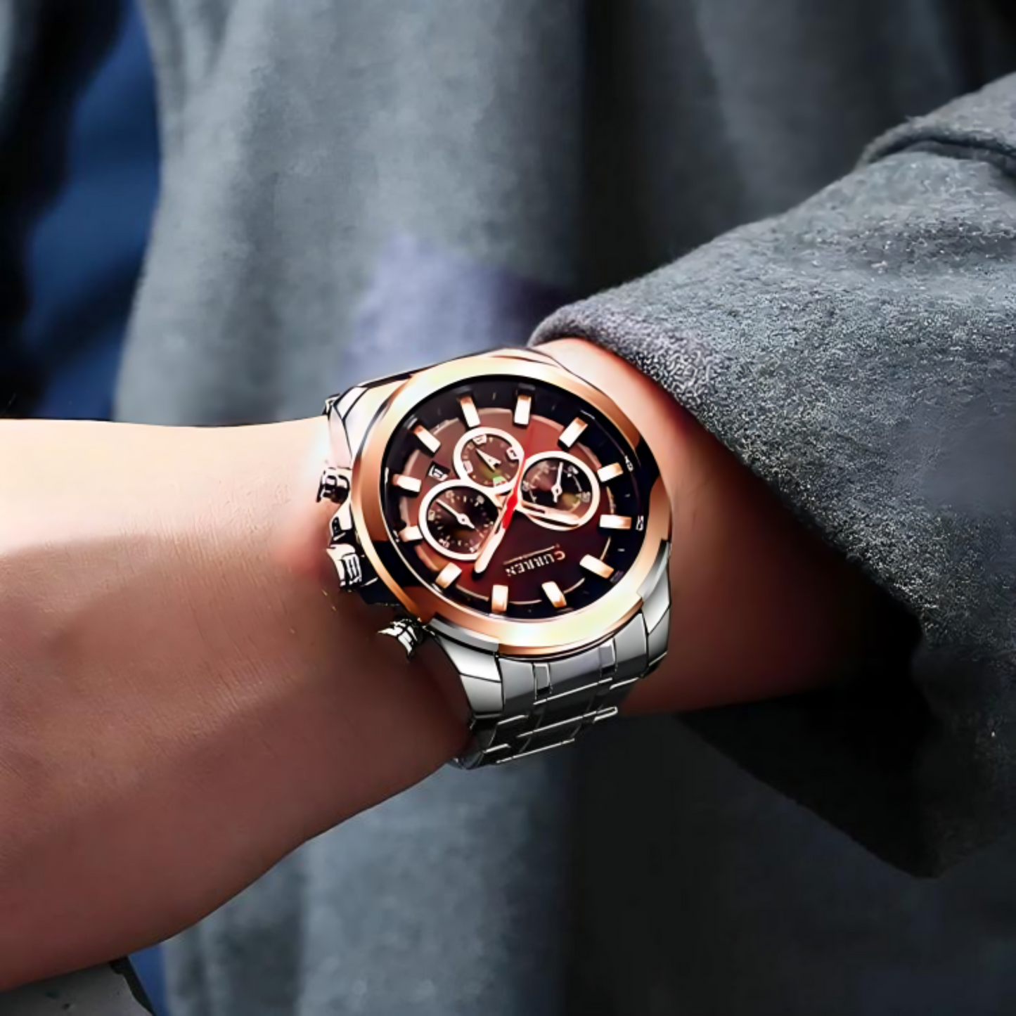 Reloj Curren Para Hombre Silver Gold