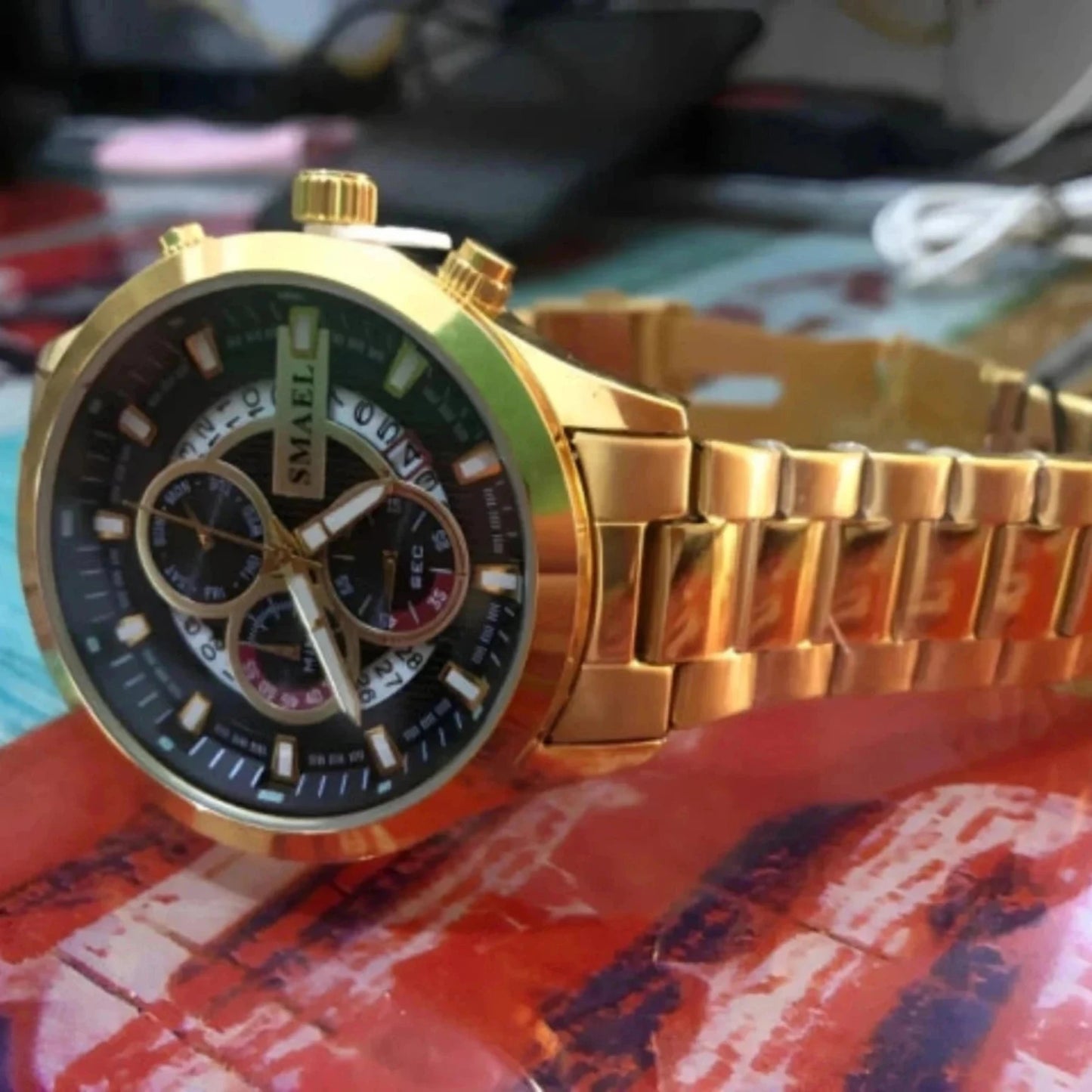 Reloj Smael SL_9619 Cronógrafo Golden
