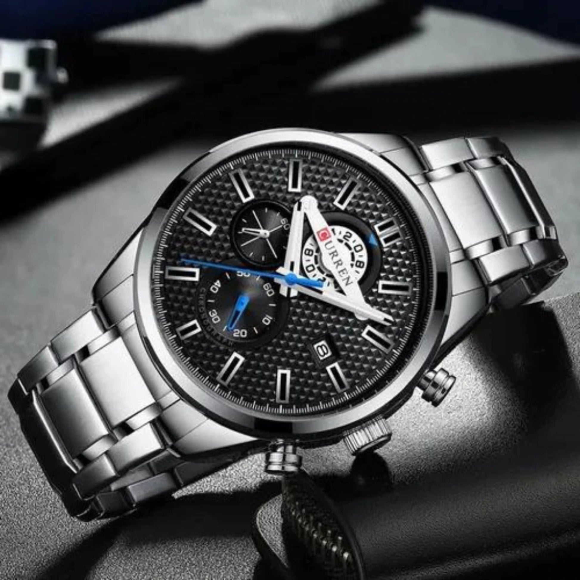 Reloj Curren 8352 Black Silver