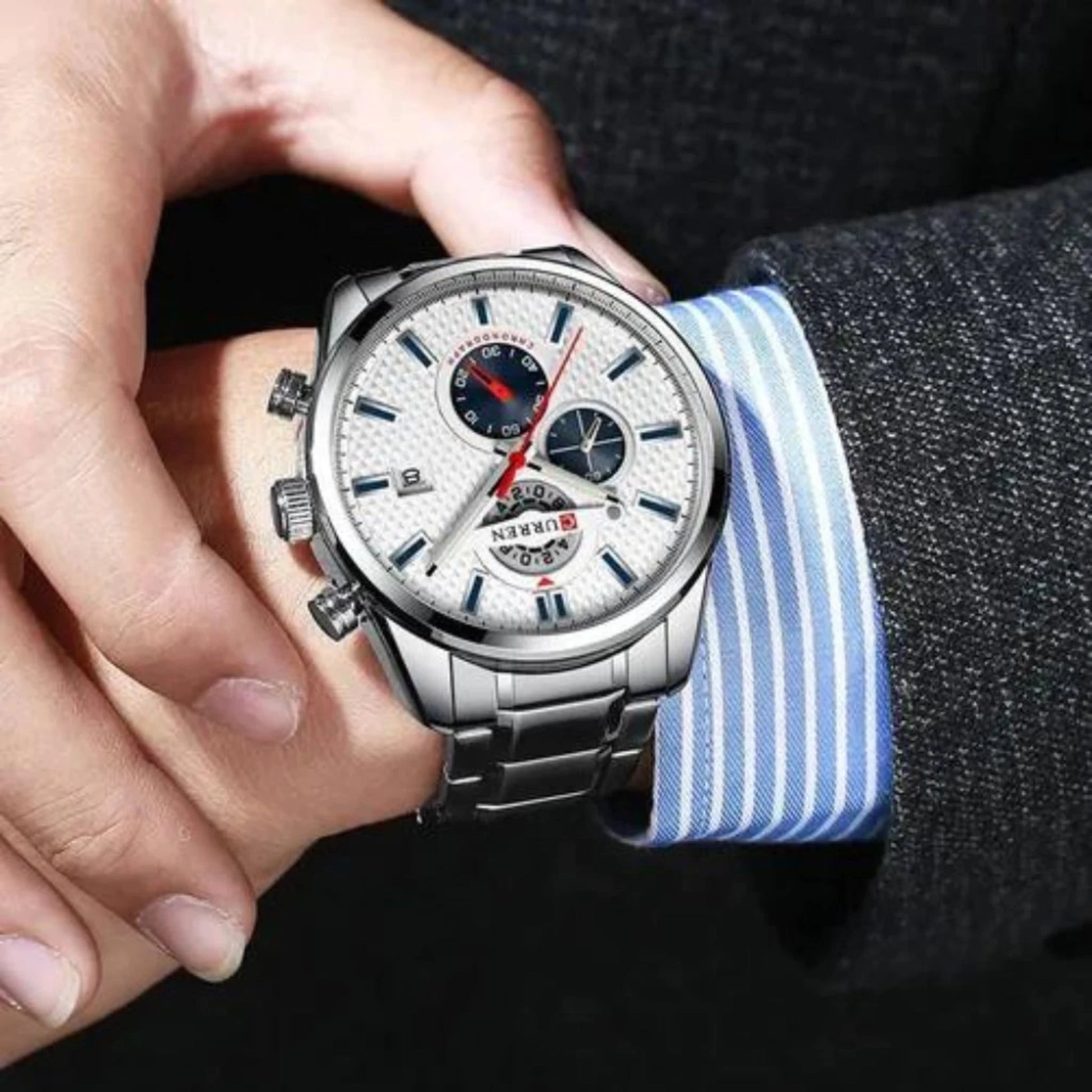 Reloj Curren 8352 White Silver