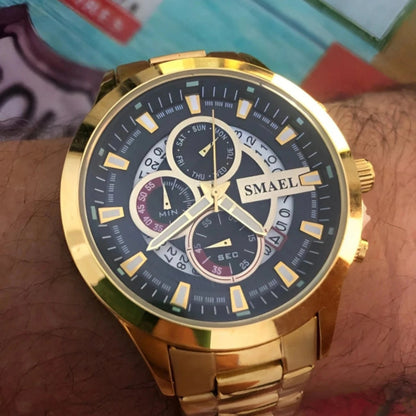 Reloj Smael SL_9619 Cronógrafo Golden